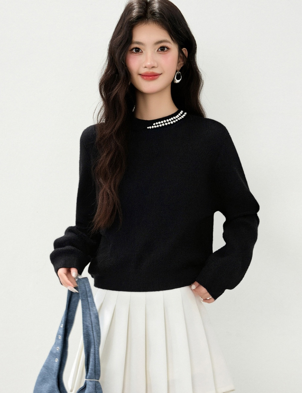 Pearl autumn and winter bottoming shirt loose tops