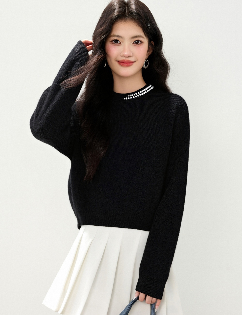 Pearl autumn and winter bottoming shirt loose tops