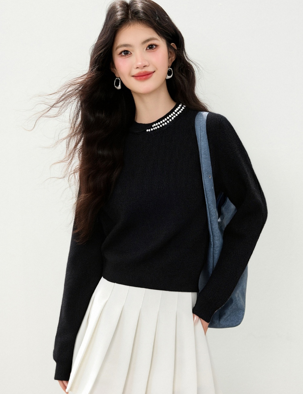 Pearl autumn and winter bottoming shirt loose tops