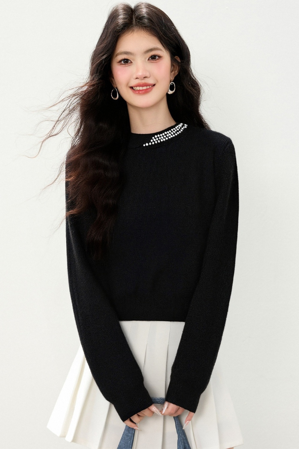 Pearl autumn and winter bottoming shirt loose tops