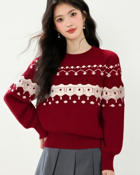 Thick plus velvet sweater lazy tops for women