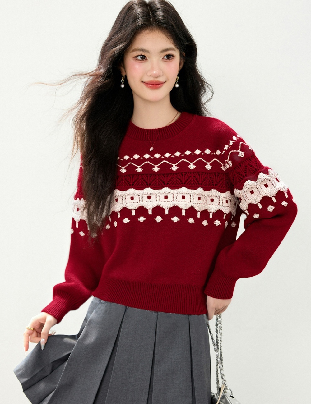 Thick plus velvet sweater lazy tops for women