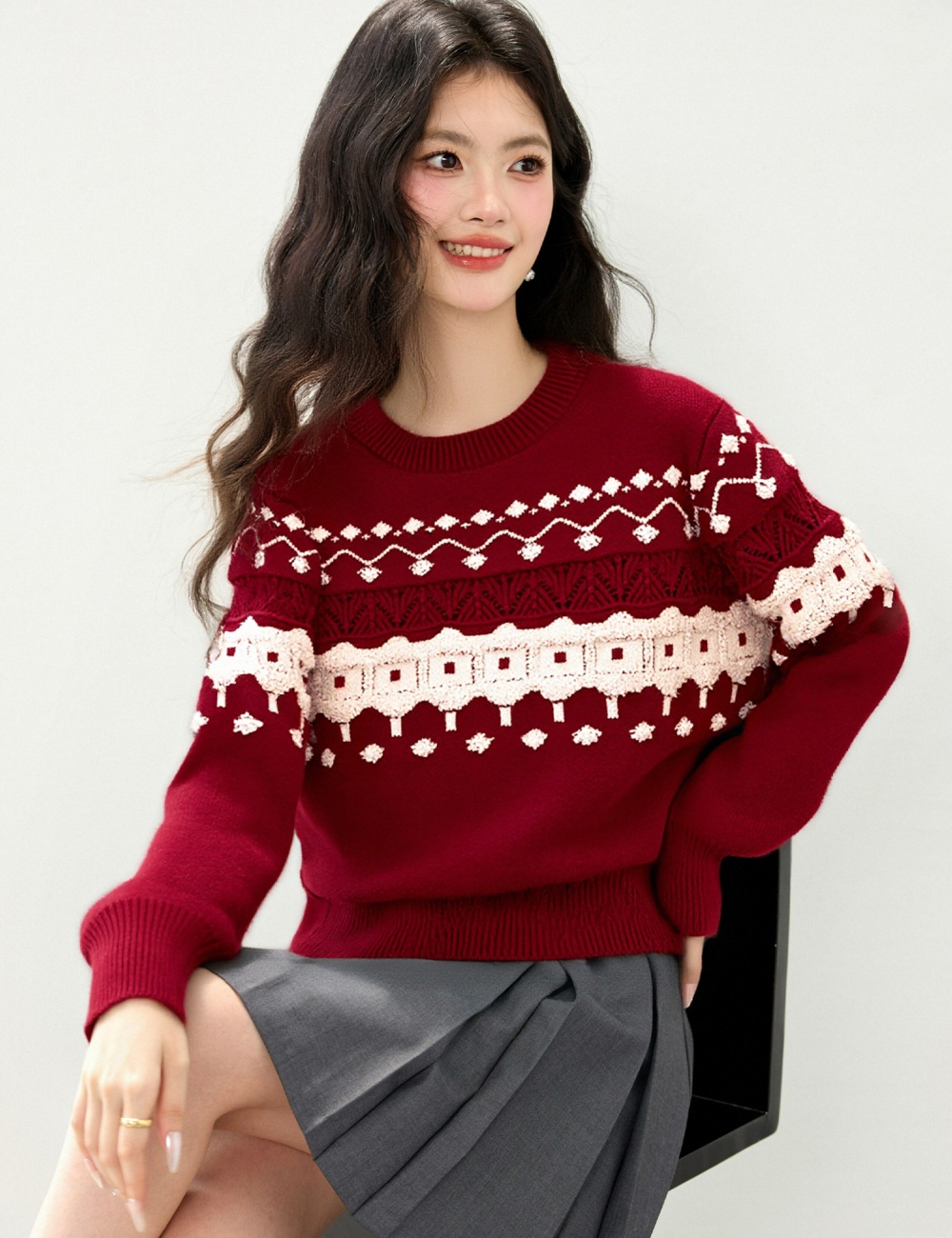 Thick plus velvet sweater lazy tops for women