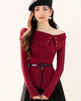 Long sleeve slim tops enticement bottoming shirt