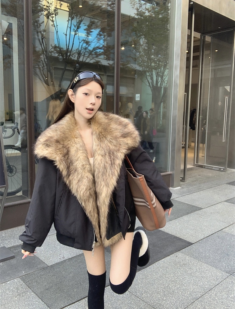 Retro thick thermal cotton coat American style locomotive coat