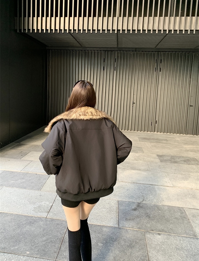 Retro thick thermal cotton coat American style locomotive coat