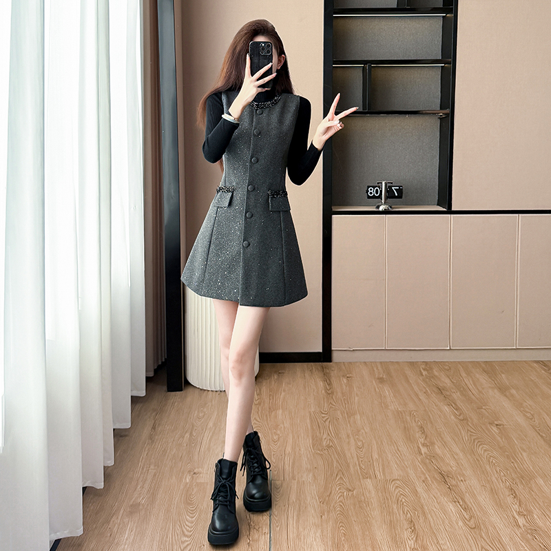 Sleeveless vest cardigan 2pcs set for women