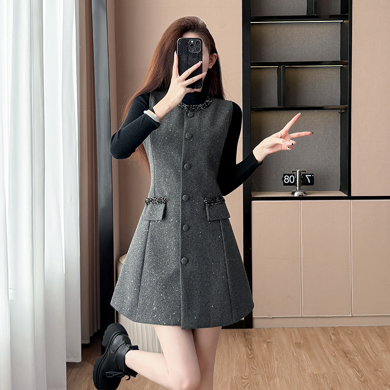 Sleeveless vest cardigan 2pcs set for women