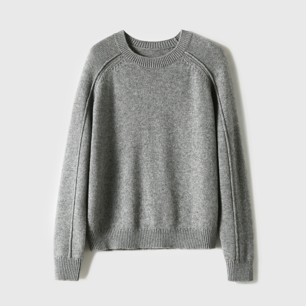 Bottoming minimalist round neck sweater for women