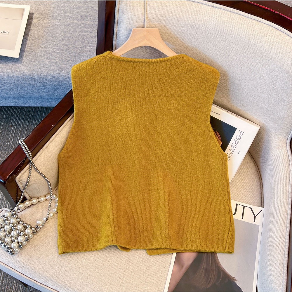 Autumn and winter vest breasted sweater for women