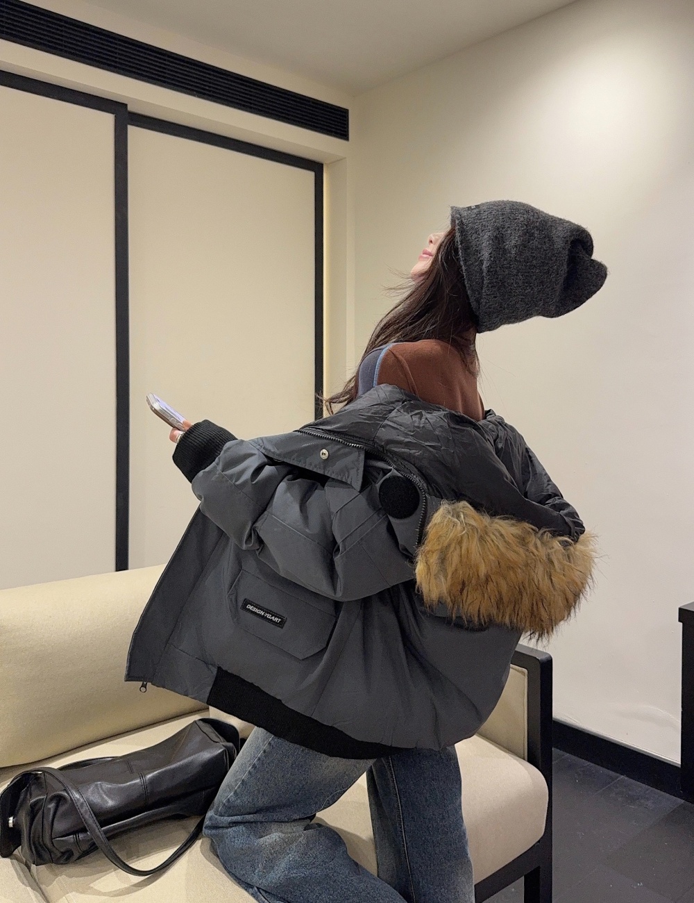 Retro American style cotton coat loose work clothing