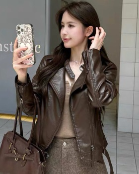 Cstand collar American style PU wallet locomotive short tops