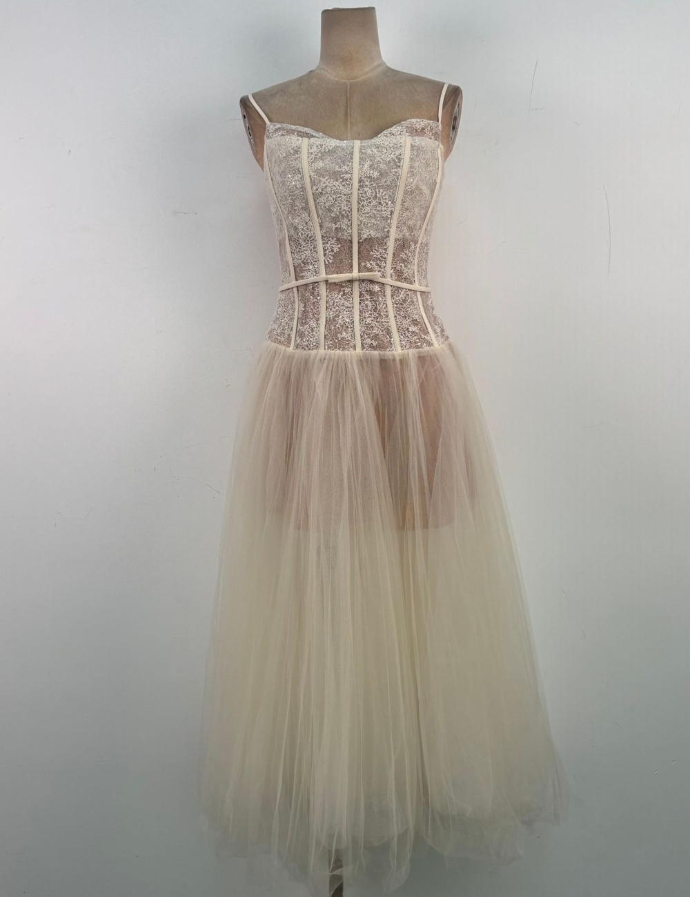 Sling temperament chiffon long dress ladies lace niche dress