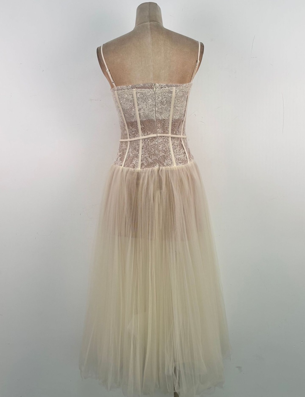 Sling temperament chiffon long dress ladies lace niche dress