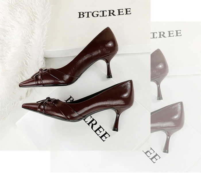Fine-root lazy shoes pointed high-heeled shoes for women