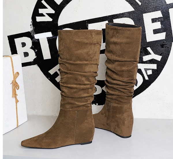 Not exceed knee pointed boots slim retro thigh boots for women