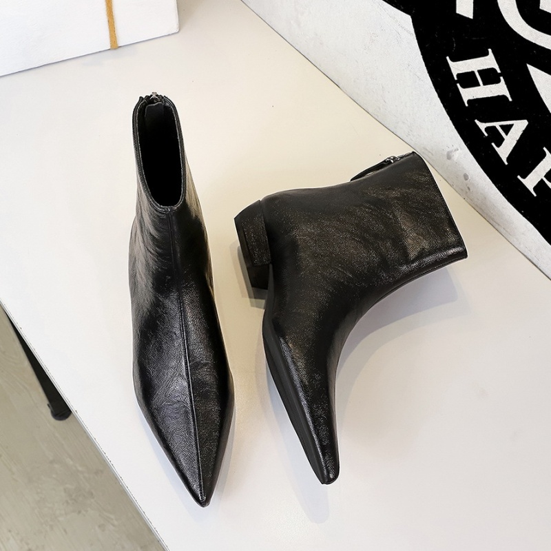 Retro boots pointed short boots for women