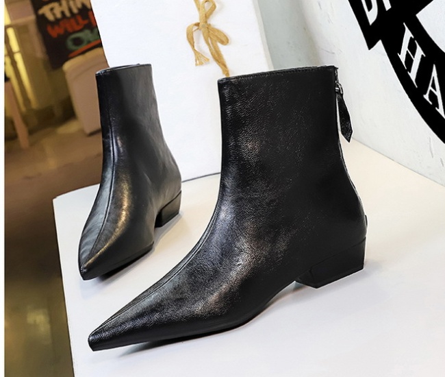 Retro boots pointed short boots for women