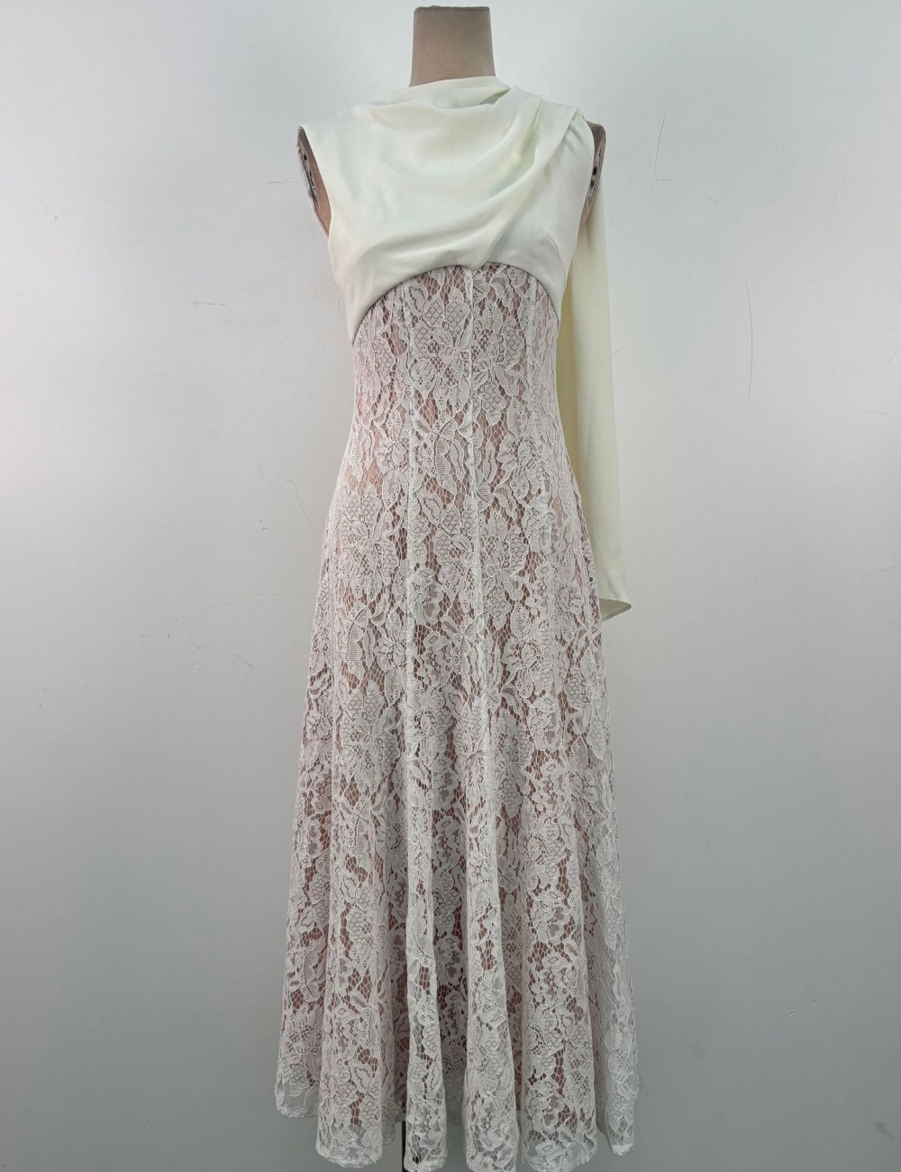 Lace temperament long dress sleeveless niche dress