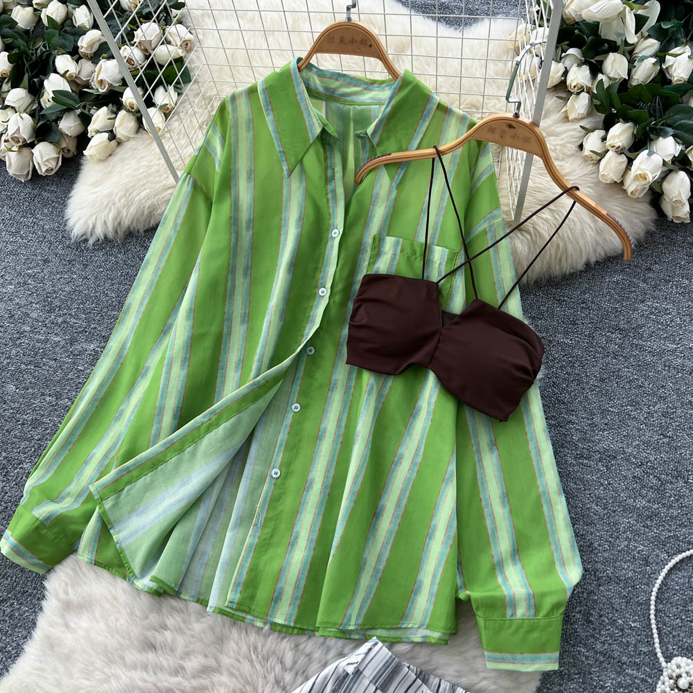 Wide leg vest Casual long pants 3pcs set for women