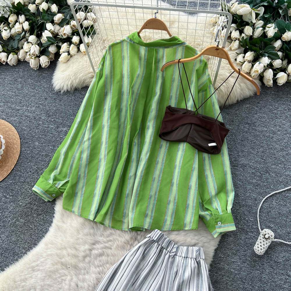 Wide leg vest Casual long pants 3pcs set for women