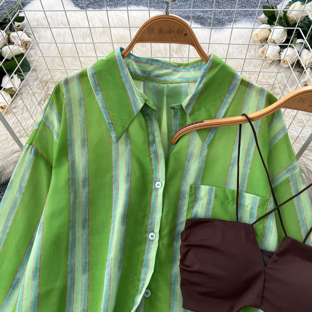 Wide leg vest Casual long pants 3pcs set for women