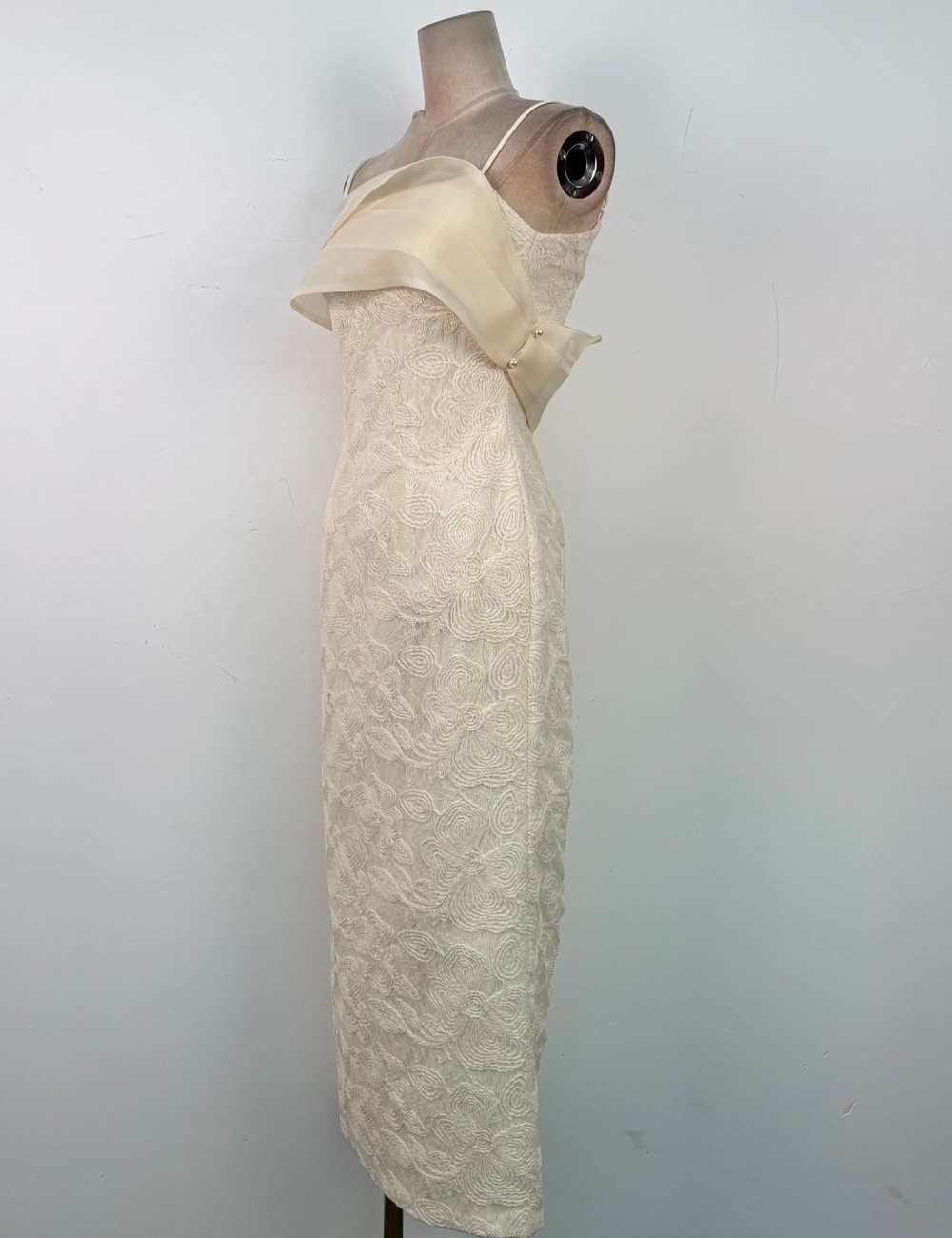 Light luxury pinched waist dress temperament lace long dress