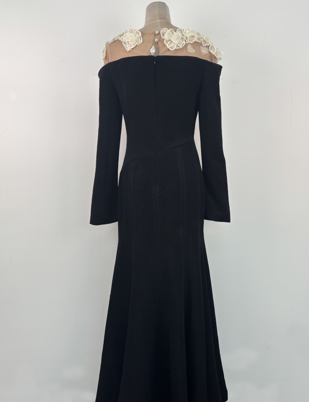 Flowers long dress pinched waist evening dress