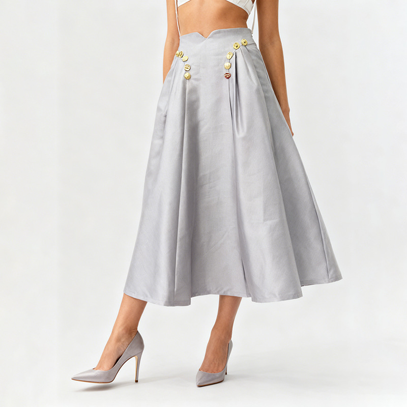 Splice European style long skirt elegant skirt for women