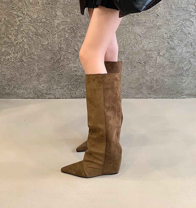 Within increased straight women's boots all-match thigh boots