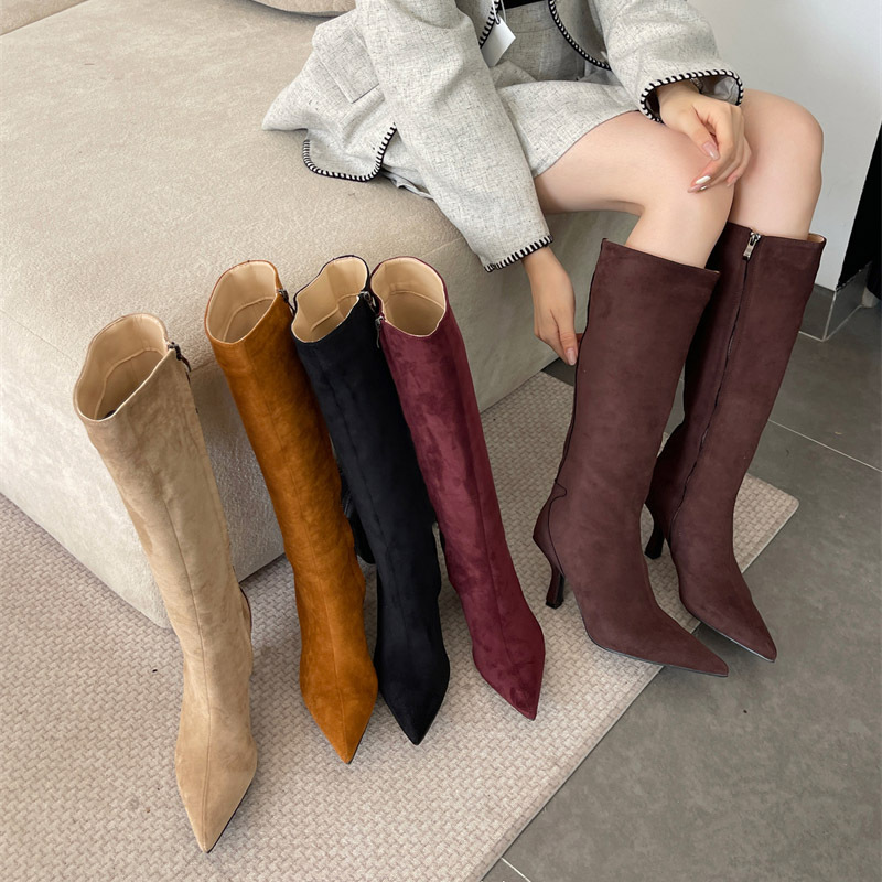 European style thigh boots pointed women's boots