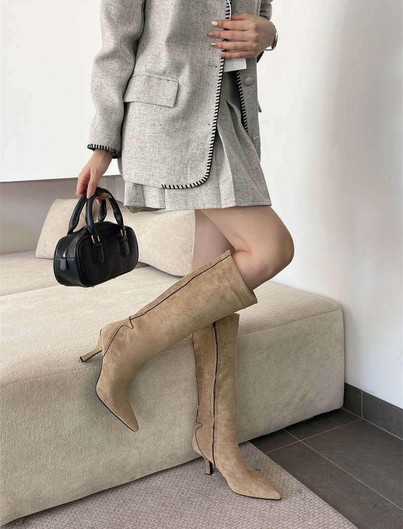 European style thigh boots pointed women's boots