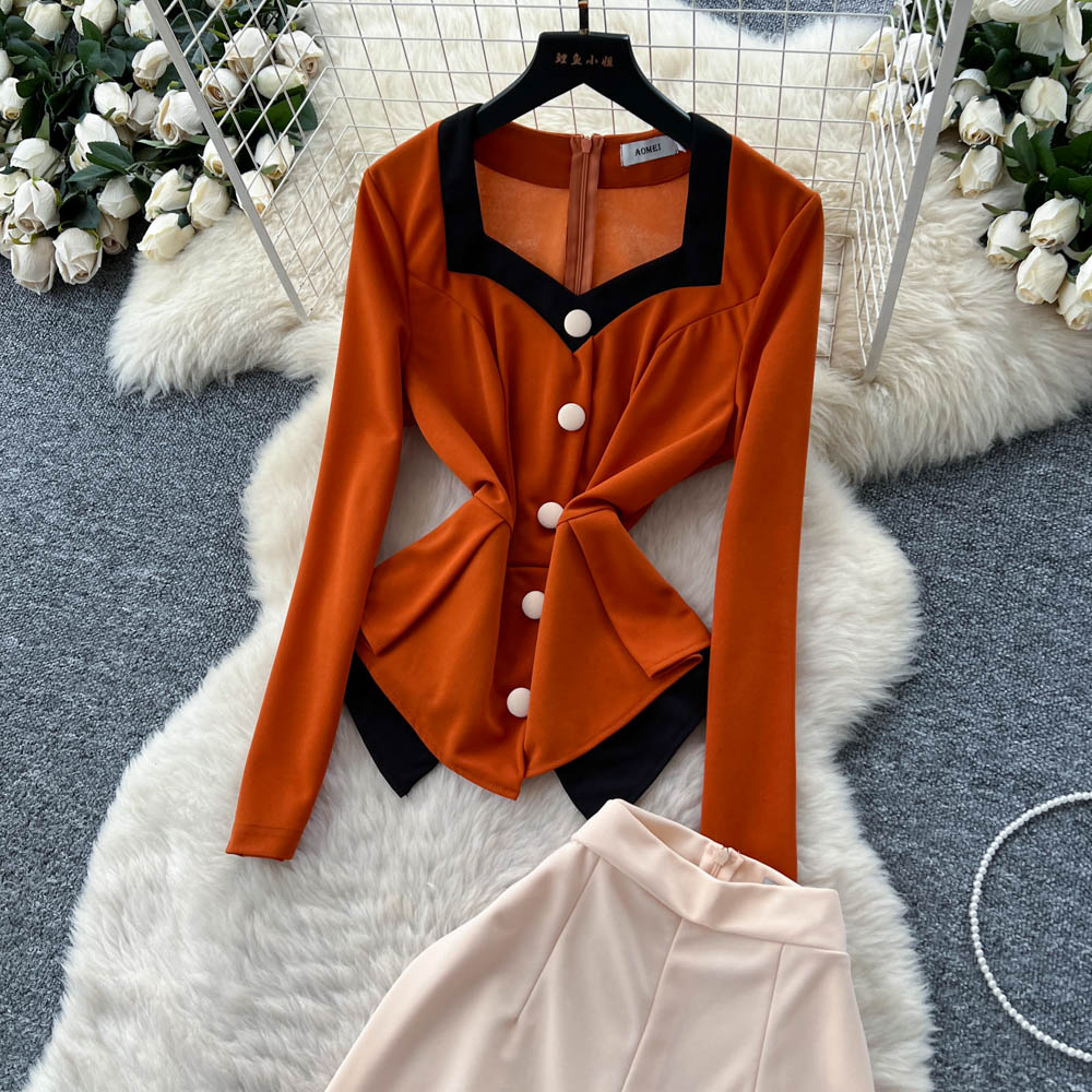 Long sleeve long pants fashion tops a set