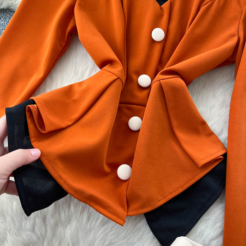 Long sleeve long pants fashion tops a set