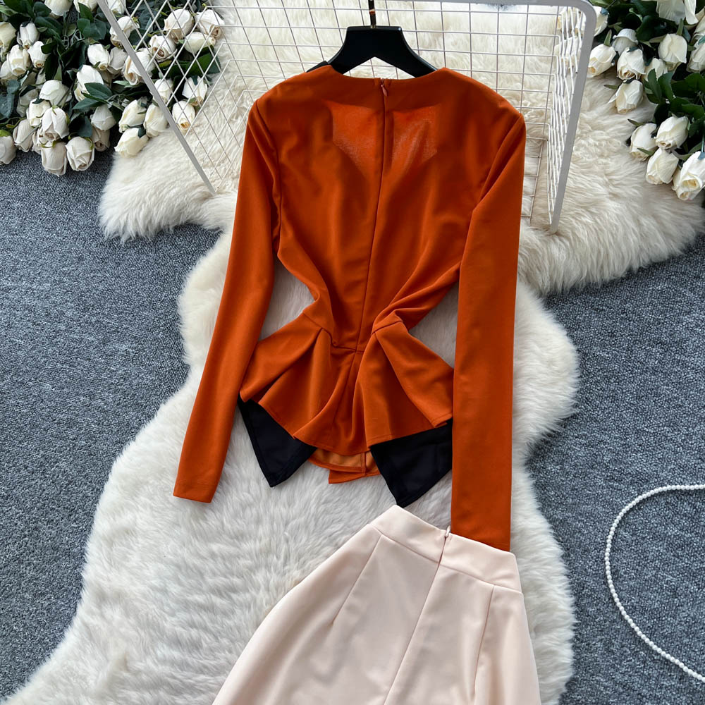 Long sleeve long pants fashion tops a set