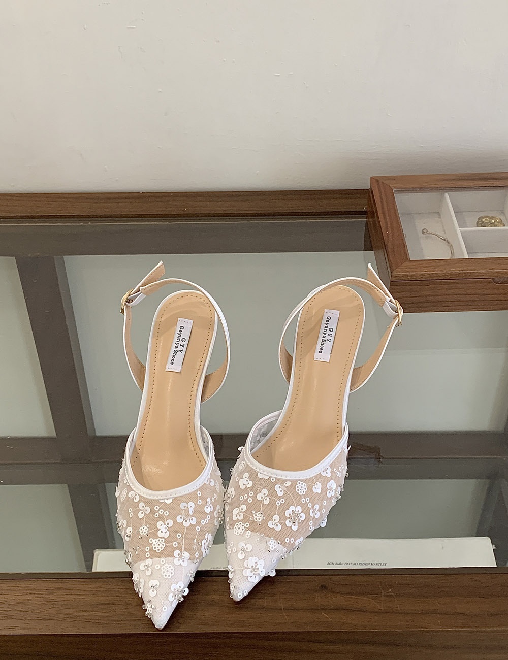 Low spring high-heeled shoes mesh sandals for women