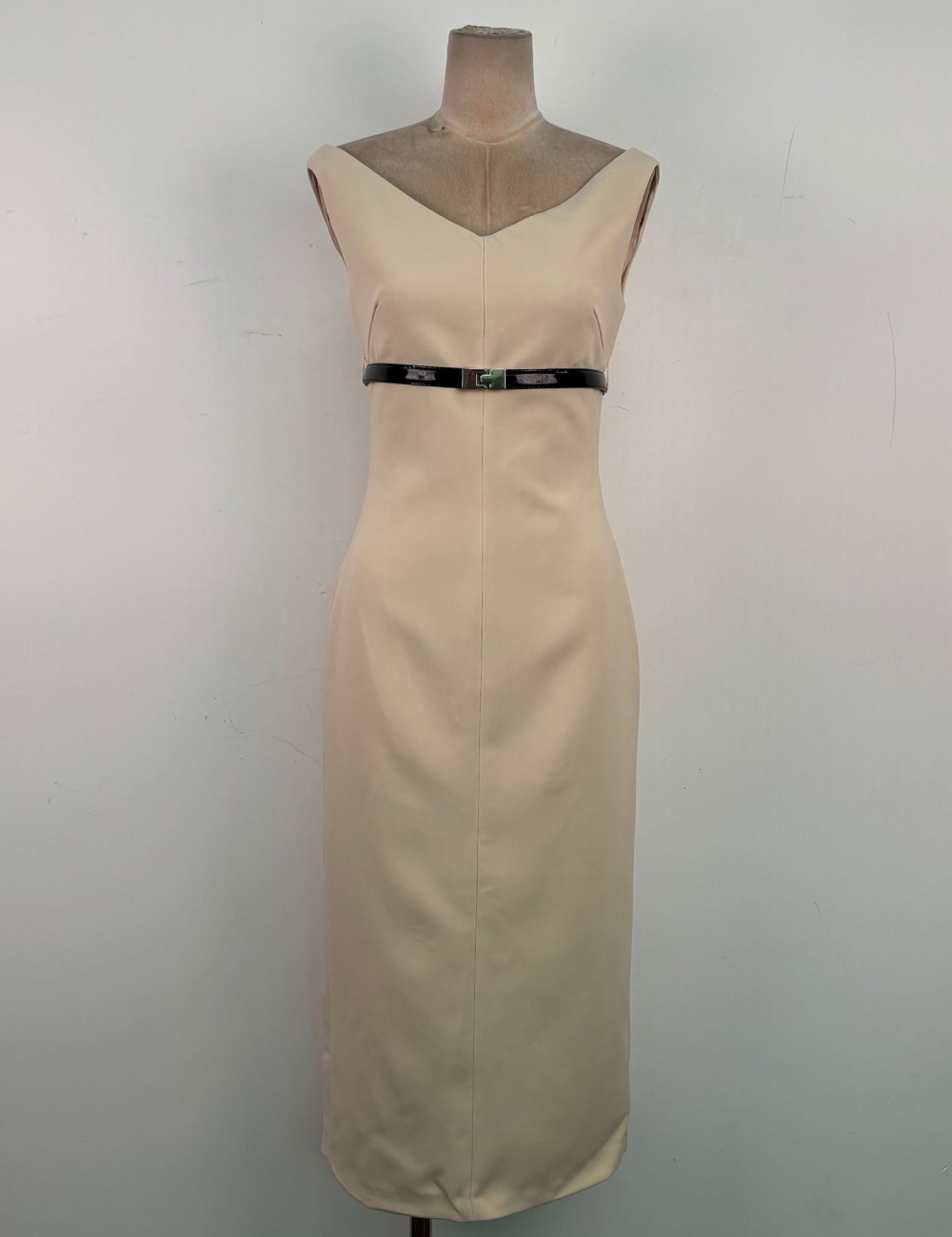 Temperament simple dress high pinched waist long dress