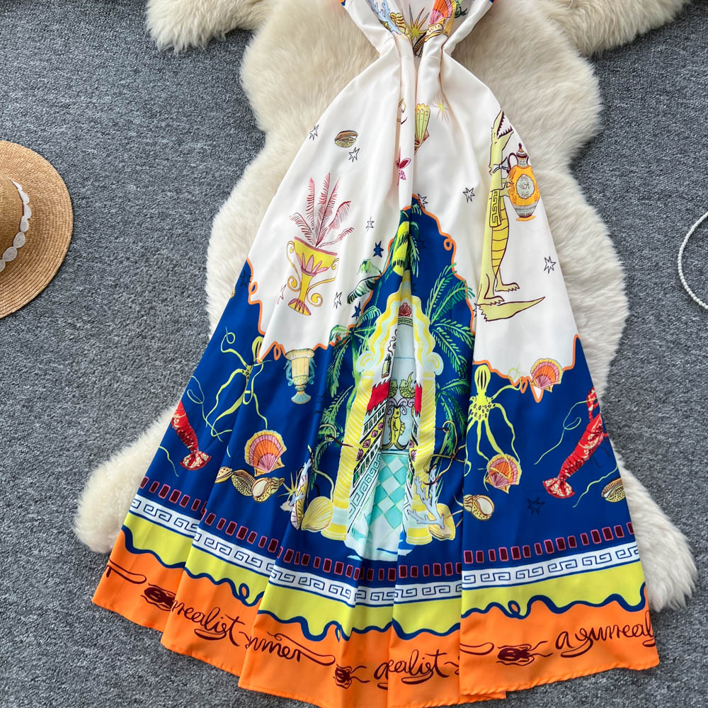 Printing dress long dress for women