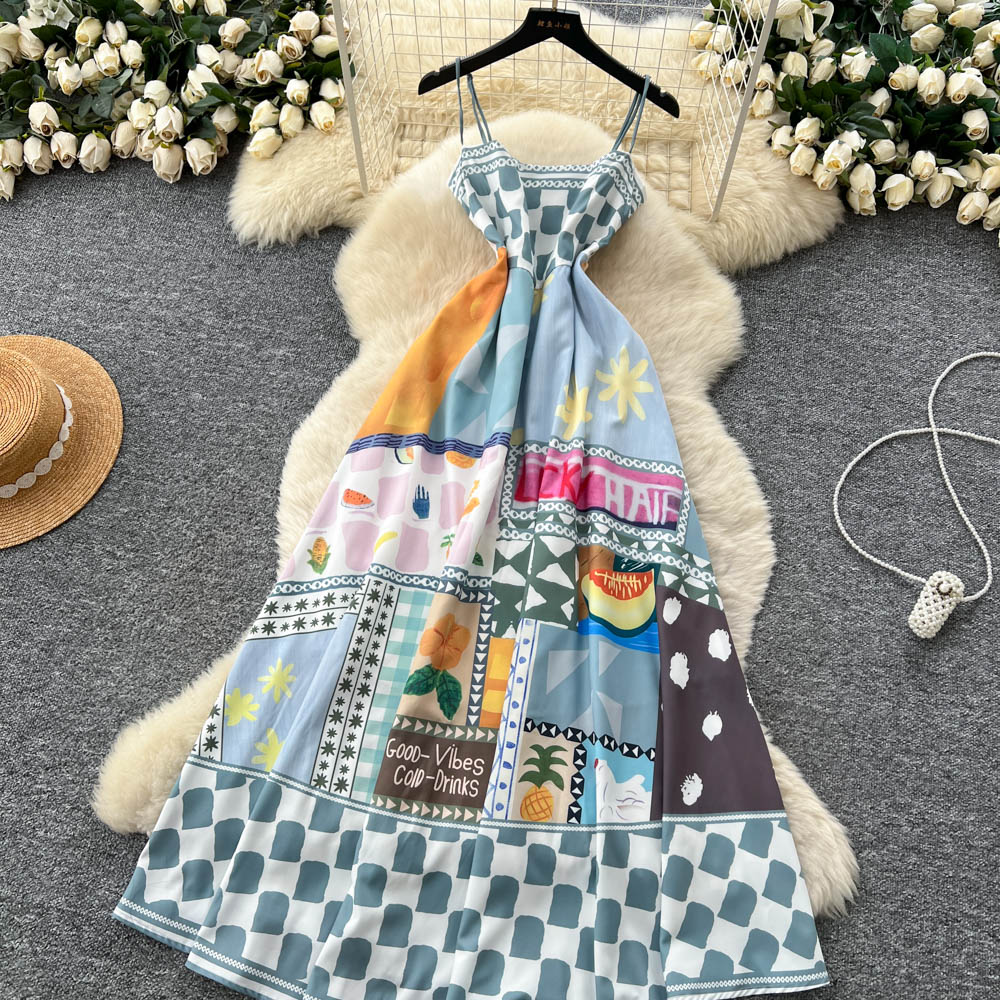 Printing dress long dress for women