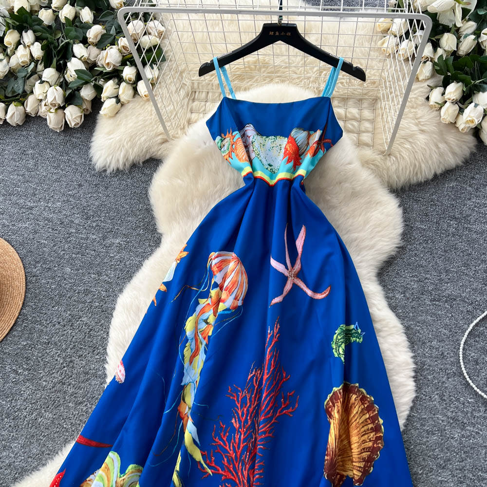 Printing dress long dress for women
