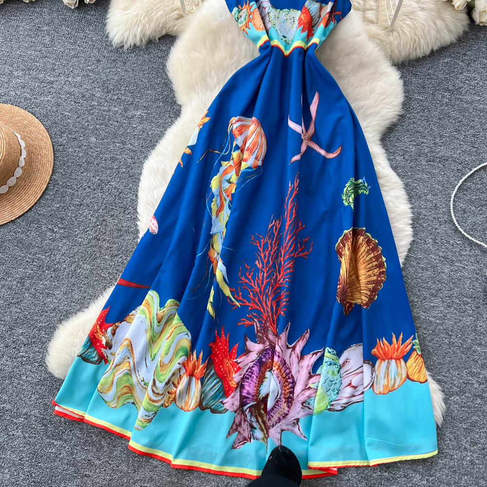 Printing dress long dress for women