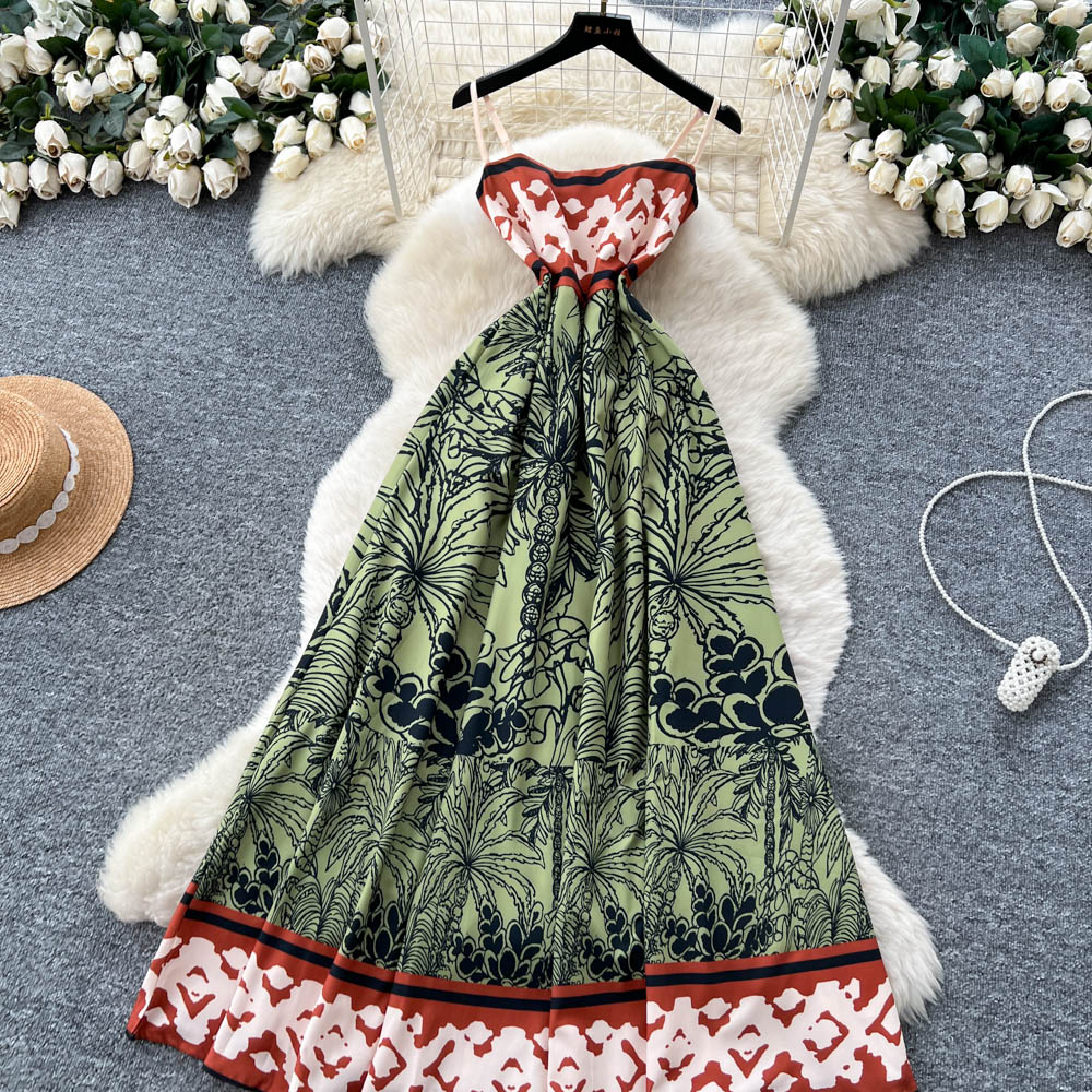Printing dress long dress for women