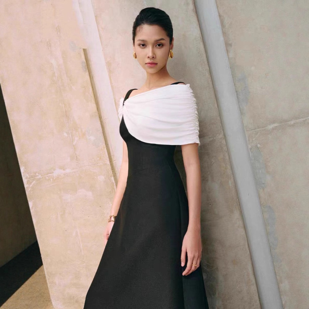 Sling niche long dress temperament asymmetry dress