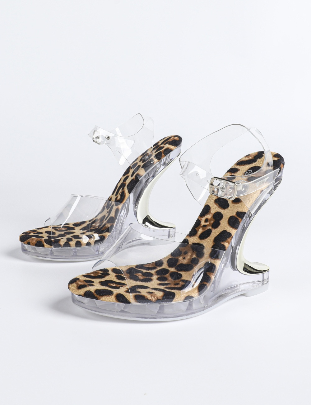 Open toe transparent all-match fashion crystal sandals
