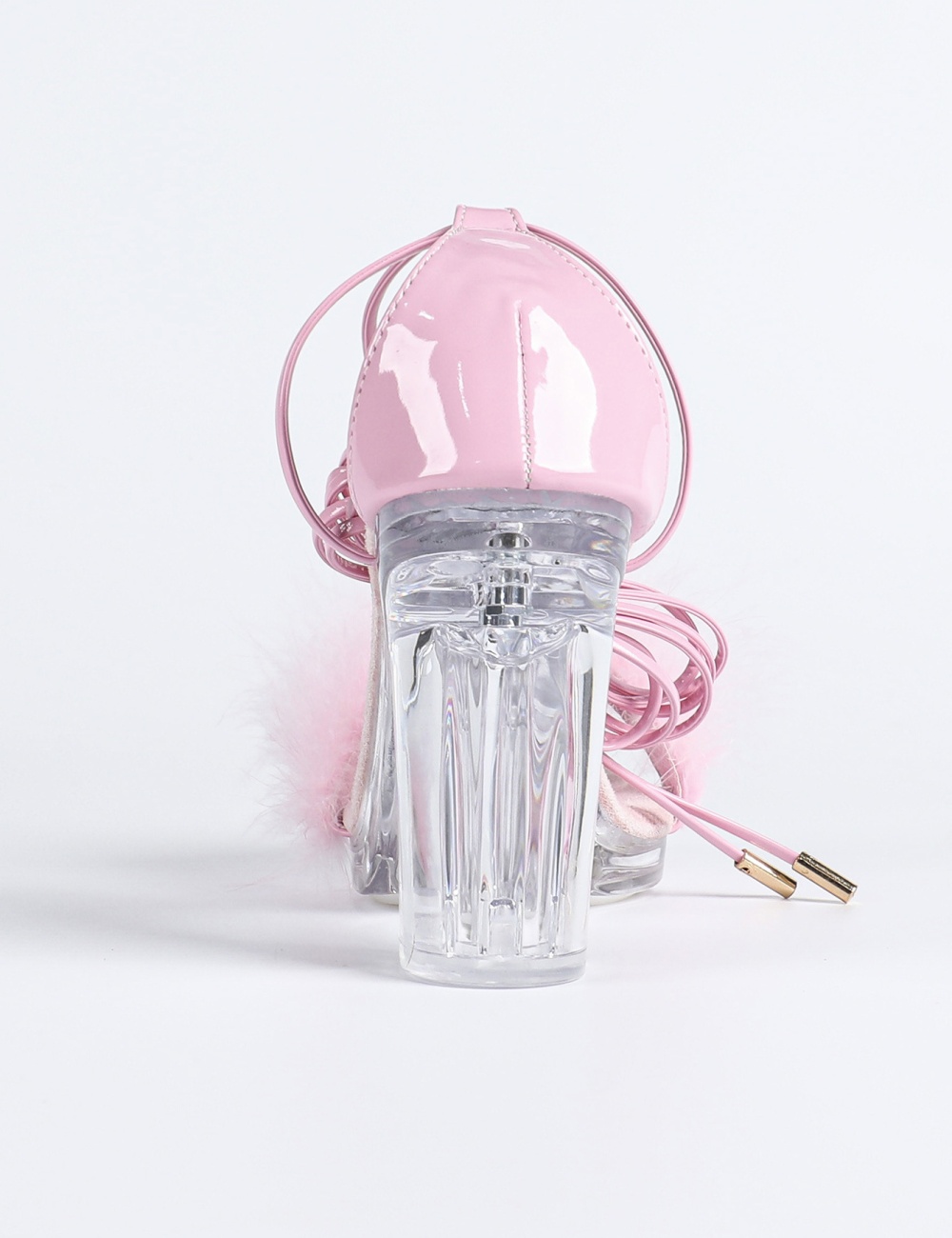 Sexy transparent square head thick antiskid model sandals