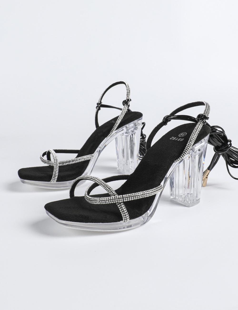 Rhinestone thick sexy fashion bandage antiskid sandals