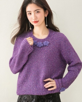 Tender autumn and winter tops flowers sweater for women