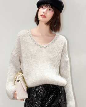 Knitted inside the ride tops autumn and winter sweater