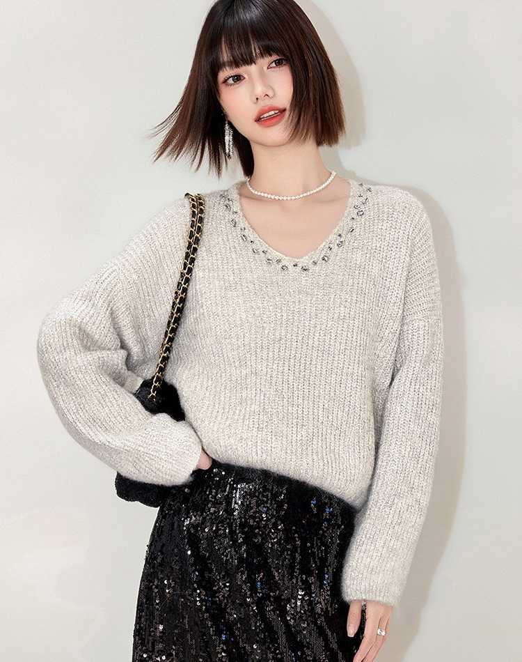 Knitted inside the ride tops autumn and winter sweater