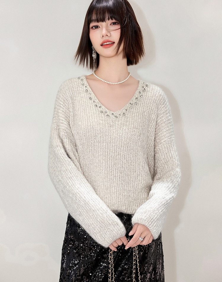 Knitted inside the ride tops autumn and winter sweater